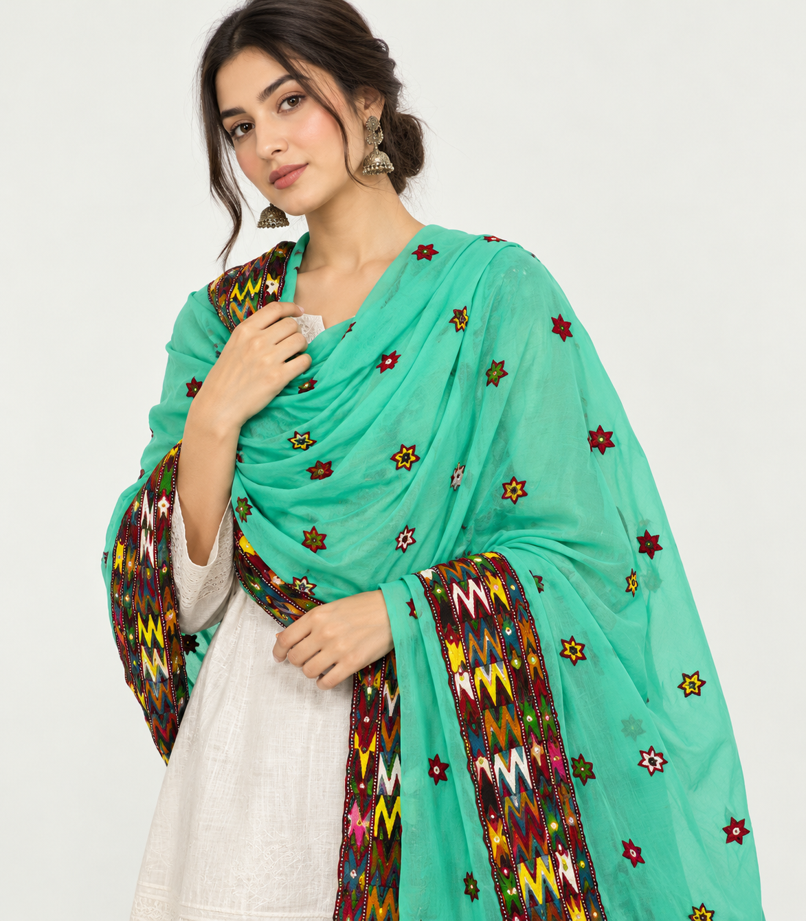 Afghani Uzbeki Cross Stitch Embroidered Shawl