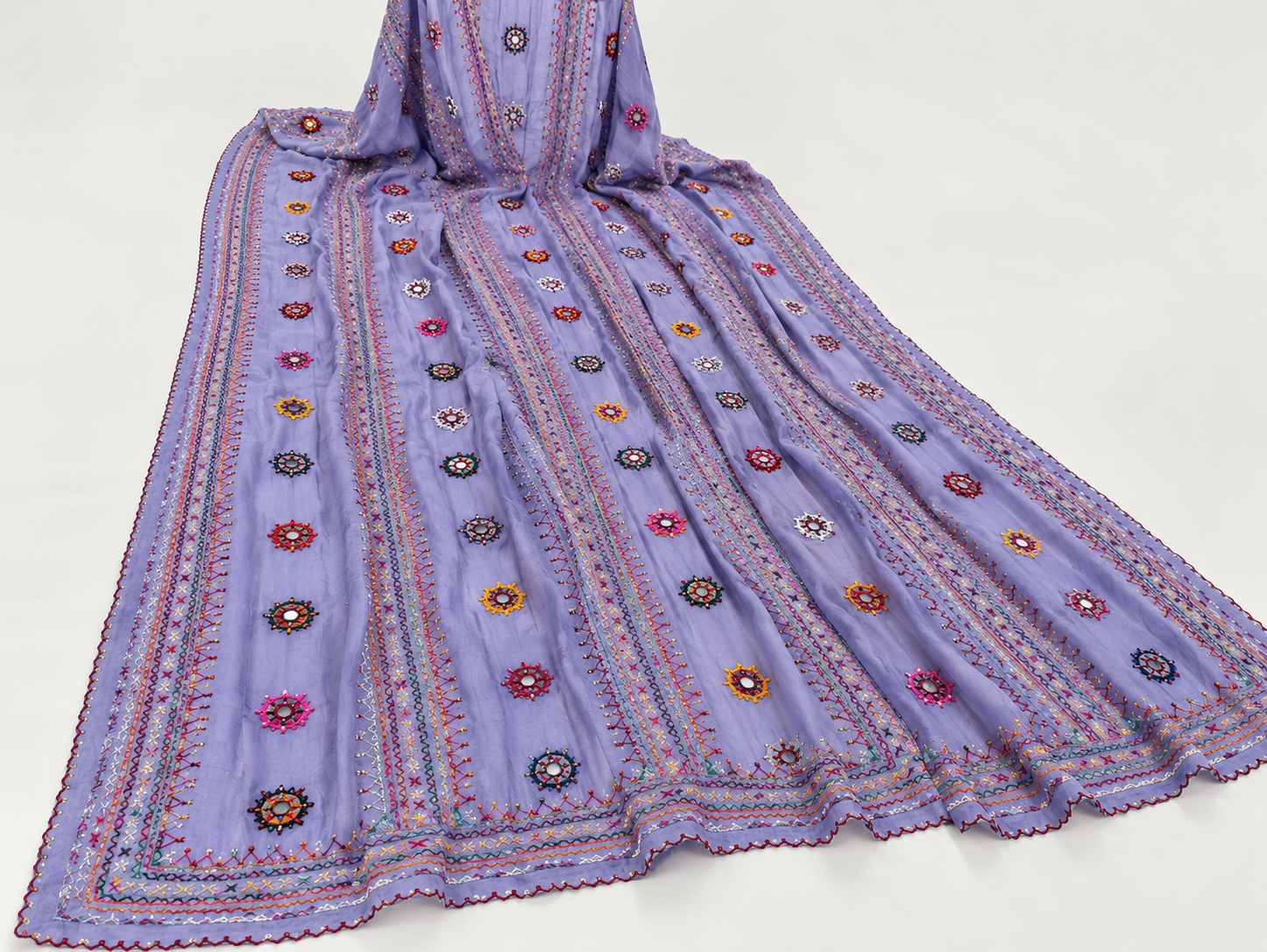 Afghani Uzbeki Shawl Embroidery Detail