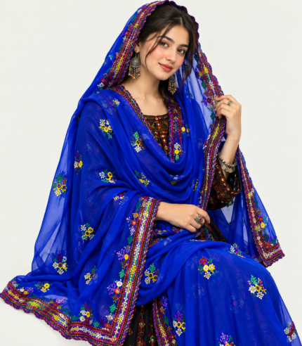 Balochi Bugti Border Handwork Shawl – Design 02