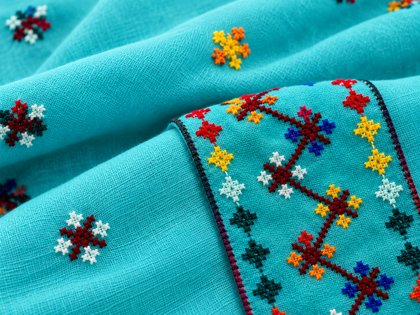 Afghani Uzbeki Shawl Embroidery Detail