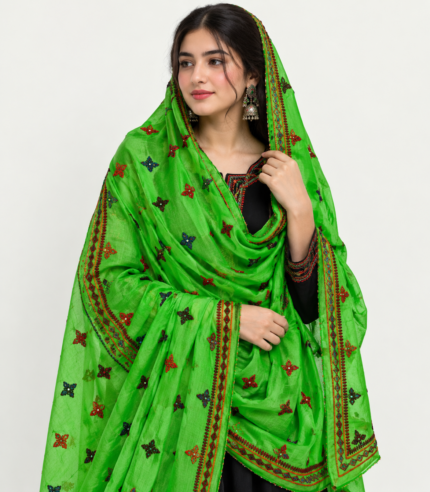 Balochi Handwork Mirror Work Shawl – Design 02