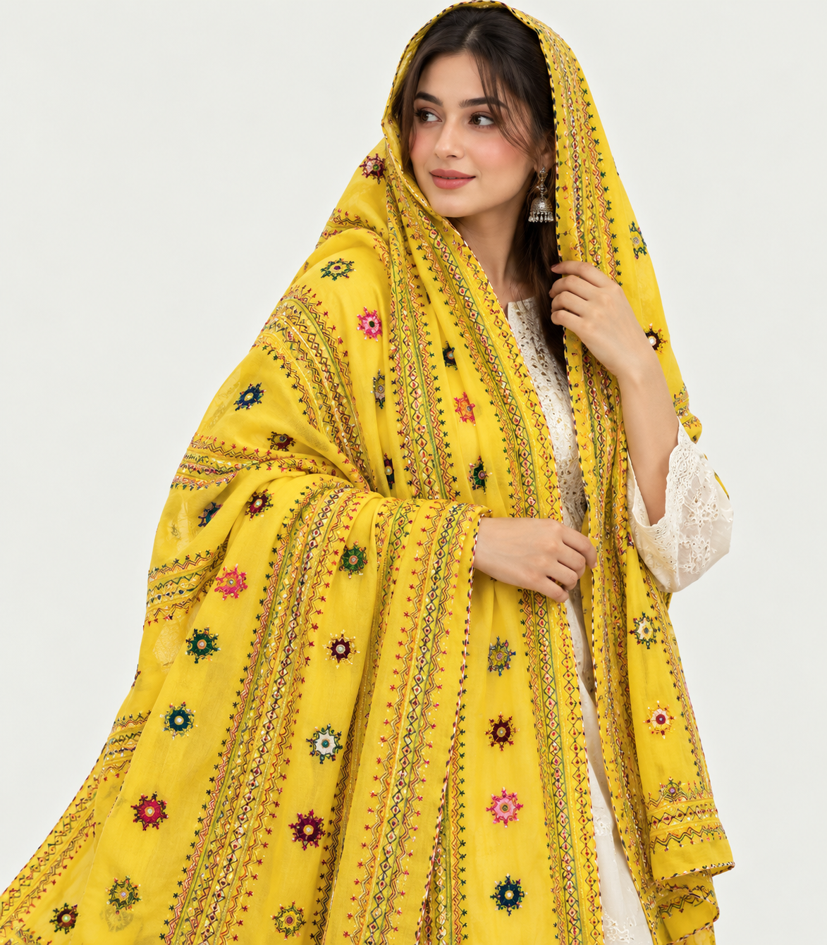 Afghani Uzbeki Cross Stitch Embroidered Shawl